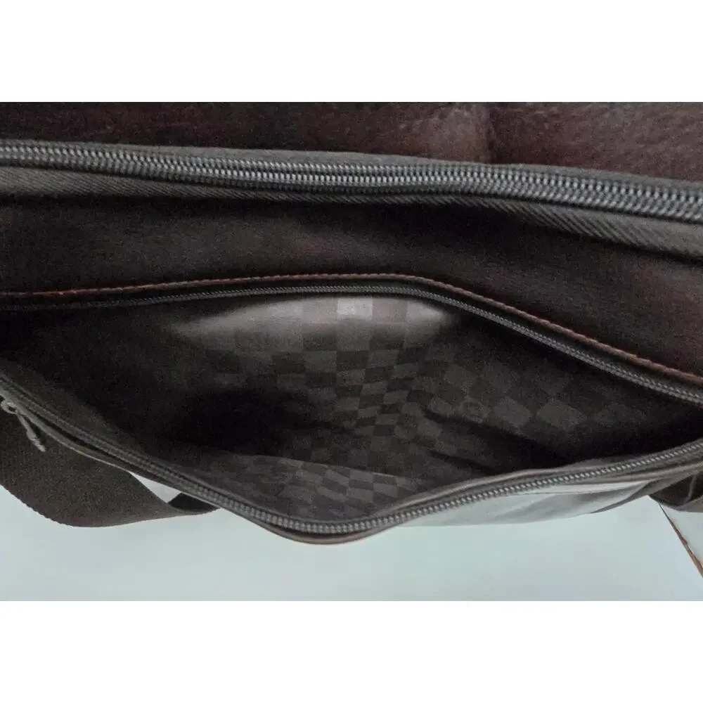 Samsonite Brown/Black Leather Laptop Business Case Briefcase Case Bag